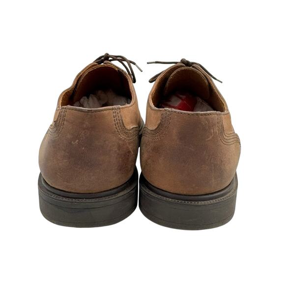 Florsheim Brown Roughout Suede Round Toe Lace Up Wingtip Oxford Dress Shoes